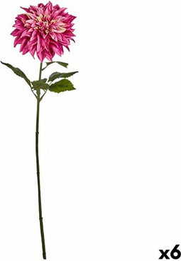 Decoratieve Bloem Dahlia Fuchsia 16 x 74 x 16 cm (6 Stuks)