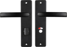 Starx Deurklink Zwart – Deurbeslag – Deurschild met Toiletsluiting (WC63–8) – Deurklink Blok