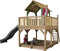 AXI Atka Speeltoestel in Bruin/Groen - Speeltoren met Verdieping, Zandbak en Grijze Glijbaan - FSC hout - Speelhuisje op palen met veranda voor kinderen - Speeltoestel voor de tuin / buiten