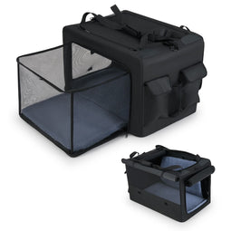 Coast Opvouwbare Hondendraagtas - 2 Openingen met Gaasvenster - 90 x 72 x 48 cm - Zwart/Grijs