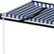 vidaXL - Luifel - automatisch - uittrekbaar - 500x350 - cm - blauw - en - wit