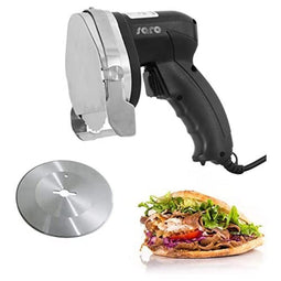 418-1020 ED 100 elektrisch professioneel snijmes voor doner kebab en gyros, zwart/Edelstahl
