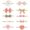 10-delige Baby Haarbandjes Nylon met Strikjes en Bloemen - Diverse Kleuren