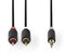 Nedis CABW22200AT10 - Kabel 3.5mm naar RCA - 100cm - Grijs