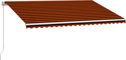 vidaXL - Luifel - handmatig - uittrekbaar - 500x300 - cm - oranje - en - bruin
