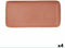 Snackdienblad Bidasoa Gio Rechthoekig 28 x 14 cm Keramisch Bruin (4 Stuks)