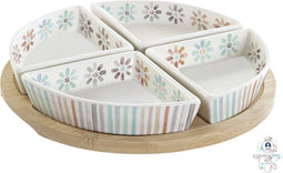 Snackdienblad DKD Home Decor 21,5 x 21,5 x 1 cm Multicolour Keramiek