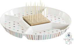 Snackdienblad DKD Home Decor 23,5 x 23,5 x 3 cm Multicolour Keramiek
