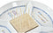 Snackdienblad DKD Home Decor Blauw Natuurlijk Bamboe Keramiek Mediterrane 23,5 x 23,5 x 7 cm