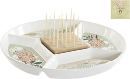 Snackdienblad DKD Home Decor Groen Bamboe Keramiek (23,5 x 23,5 x 3 cm)