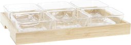 Snackdienblad DKD Home Decor Kristal Natuurlijk Bamboe (32 x 21 x 6 cm) (280 ml)