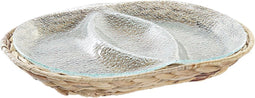Snackdienblad DKD Home Decor Kristal Natuurlijk Transparant Vezel (38 x 25 x 4 cm)