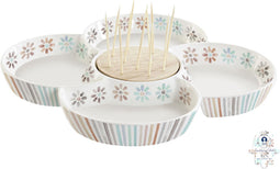 Snackdienblad DKD Home Decor Multicolour 22 x 22 x 3 cm Keramiek