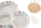 Snackdienblad DKD Home Decor Multicolour 22 x 22 x 3 cm Keramiek