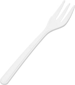 Snackvorkjes herbruikbaar "Circulware", PP 13 cm wit (100 stuks)
