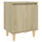 Nachtkastje met houten poten 40x30x50 cm sonoma eikenkleurig
