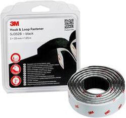 3M SJ352B Klittenband Om vast te plakken (l x b) 1.25 m x 25 mm Zwart 1 stuk(s)