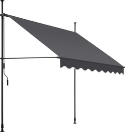 tectake® Klemluifel - Balkonluifel - Hoogte verstelbaar - UV-bestendig - Waterafstotend - Breedte 200 cm - Antraciet