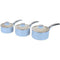Swan Retro Pan Set of 5 Blue - Blue / 3 saucepans of 16, 18 and 20 cm and 2 frying pans of 20 and 28 cm