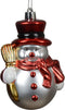 Sneeuwpop kunststof l5h7 cm rood/wit