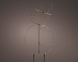 Sneeuwpop LED tuinsteker 77 cm - Lumineo - Tuin - Binnen - Buiten - 250 lampjes - Warm wit