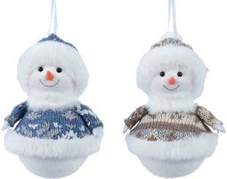 Sneeuwpop polyester d8h12 cm a2 kerst
