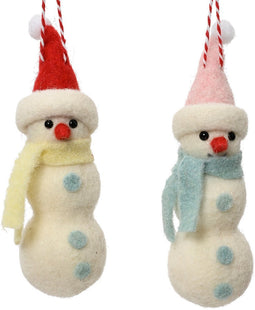 Sneeuwpop wol d4.5h16 cm a2 kerst