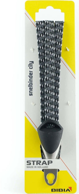 Snelbinder Trio Bibia City met universele RVS beugel - zwart/grijs (op kaart)
