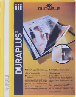 Snelhechtmap Durable Duraplus A4 geel | 25 stuks