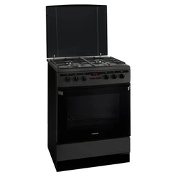 Inventum VFG6034WGZWA - Fornuis 60 cm - 4-pits gaskookplaat - Zwart