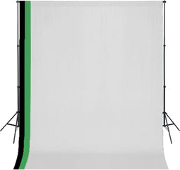 vidaXL Fotostudioset met 3 katoenen achtergronden en frame 3x3 m