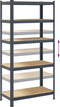 vidaXL - Opbergrek - 5-laags - staal - en - bewerkt - hout - antracietkleurig