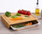Snijplank rechthoek met opvangbak 35 x 28 cm van bamboe hout - Serveerplank - Broodplank