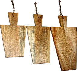 Snijplanken - Naturel - Mangohout - Set van 3