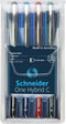 Schneider rollerball - One Hybrid C - conus punt - lijnbreedte 0,3mm - 4 stuks assorti kleuren - S-183194
