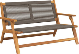 vidaXL - Ligbank - Grijs - 76x122x73 - cm - Massief - Acaciahout