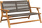 vidaXL - Ligbank - Grijs - 76x122x73 - cm - Massief - Acaciahout