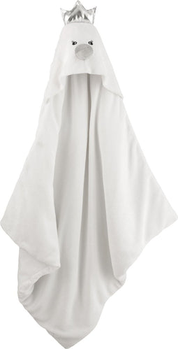 J-Line Badcape Zwaan Pluche Wit/Grijs/Zilver