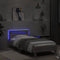 vidaXL - Bedframe - met - hoofdbord - en - LED - grijs - sonoma - eikenkleur - 75x190 - cm