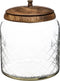 Snoeppot/voorraadpot 1,2L glas met houten deksel - 1200 ml - Bonbonnieres