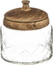 Snoeppot/voorraadpot 1,2L glas met houten deksel - 1200 ml - Bonbonnieres