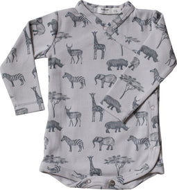 Snoozebaby Organisch Rompertje Safari Grey - maat 62/68