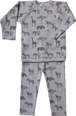 Snoozebaby Organische Pyjama Safari Grey - maat 86-92