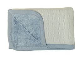 Snoozebaby Organische Wiegdeken Dubbellaags Fresh Blue - 75x100 cm
