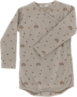 Snoozebaby romper lange mouw Milky Rust Rainbow