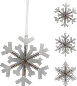 Snowflake 3D Hangdeco Zilver