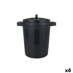 Vuilnisbak op wieltjes Dem Zwart 25 L (6 Stuks)
