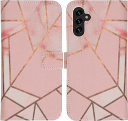 iMoshion Hoesje Geschikt voor Samsung Galaxy A13 (5G) / A04s Hoesje Met Pasjeshouder - iMoshion Design Softcase Bookcase - Roze / Pink Graphic