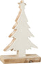 J-Line decoratie Kerstboom Mango - hout - wit - small