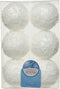 Snwbal foam d6cm wit glitter 6st
